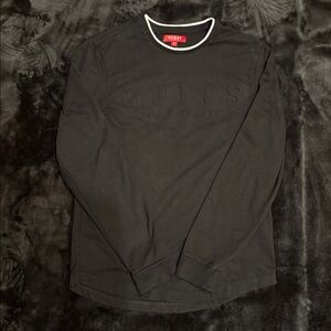 Guess Black Long Sleeve Top with White Trim